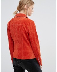 rote Wildleder Bikerjacke von Vila