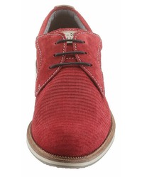 rote Wildleder Derby Schuhe von Bugatti