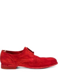 rote Wildleder Derby Schuhe von Officine Creative