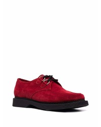 rote Wildleder Derby Schuhe von Saint Laurent