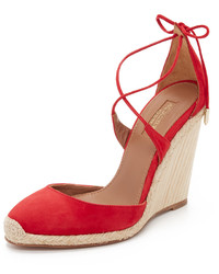 rote Wildleder Espadrilles von Aquazzura