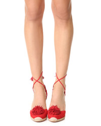 rote Wildleder Espadrilles von Aquazzura