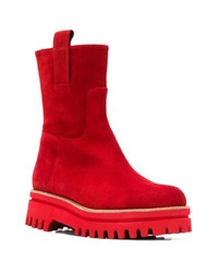 rote Wildleder mittelalte Stiefel von Paloma Barceló