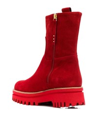 rote Wildleder mittelalte Stiefel von Paloma Barceló