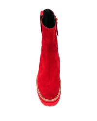 rote Wildleder mittelalte Stiefel von Paloma Barceló