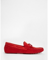 rote Wildleder Mokassins von Asos