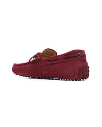 rote Wildleder Mokassins von Tod's