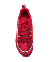 rote Wildleder niedrige Sneakers mit Schlangenmuster von Nike