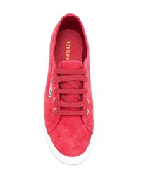 rote Wildleder niedrige Sneakers von Superga