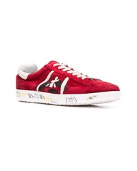 rote Wildleder niedrige Sneakers von Premiata