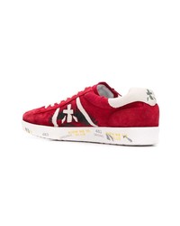 rote Wildleder niedrige Sneakers von Premiata