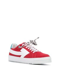 rote Wildleder niedrige Sneakers von Off-White