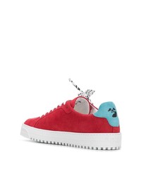 rote Wildleder niedrige Sneakers von Off-White