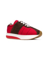 rote Wildleder niedrige Sneakers von Marni