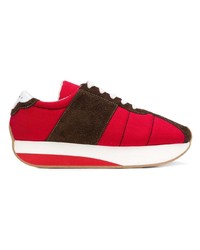 rote Wildleder niedrige Sneakers von Marni