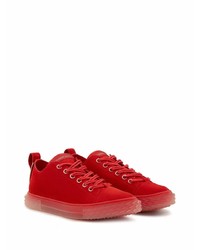 rote Wildleder niedrige Sneakers von Giuseppe Zanotti