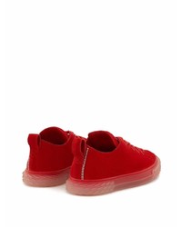 rote Wildleder niedrige Sneakers von Giuseppe Zanotti