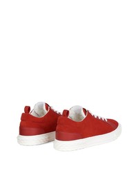 rote Wildleder niedrige Sneakers von Giuseppe Zanotti