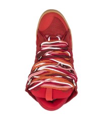 rote Wildleder niedrige Sneakers von Lanvin