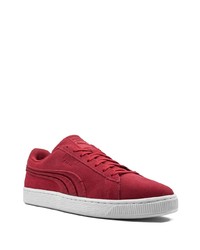 rote Wildleder niedrige Sneakers von Puma