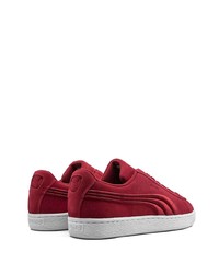 rote Wildleder niedrige Sneakers von Puma