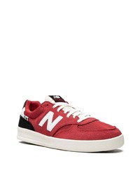 rote Wildleder niedrige Sneakers von New Balance