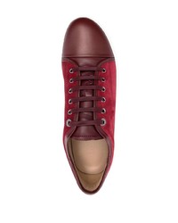 rote Wildleder niedrige Sneakers von Lanvin