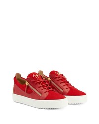 rote Wildleder niedrige Sneakers von Giuseppe Zanotti