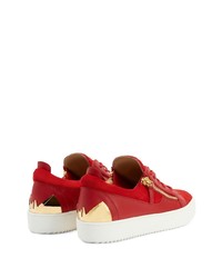 rote Wildleder niedrige Sneakers von Giuseppe Zanotti