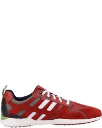 rote Wildleder niedrige Sneakers von Geox