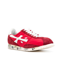 rote Wildleder niedrige Sneakers von Premiata