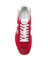 rote Wildleder niedrige Sneakers von Premiata