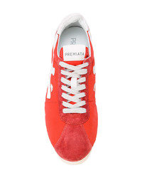 rote Wildleder niedrige Sneakers von Premiata