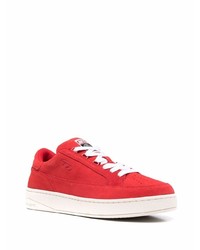 rote Wildleder niedrige Sneakers von Diesel