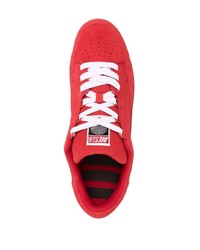 rote Wildleder niedrige Sneakers von Diesel