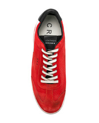 rote Wildleder niedrige Sneakers von Leather Crown