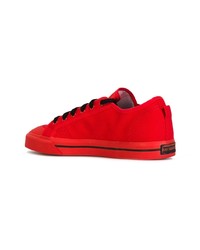 rote Wildleder niedrige Sneakers von Adidas By Raf Simons