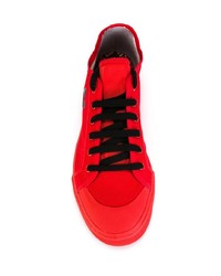 rote Wildleder niedrige Sneakers von Adidas By Raf Simons