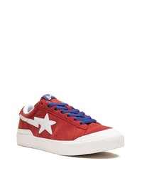 rote Wildleder niedrige Sneakers von A Bathing Ape