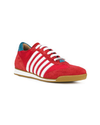 rote Wildleder niedrige Sneakers von DSQUARED2