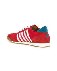 rote Wildleder niedrige Sneakers von DSQUARED2