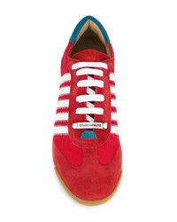 rote Wildleder niedrige Sneakers von DSQUARED2