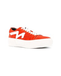rote Wildleder niedrige Sneakers von MSGM