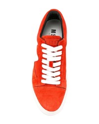 rote Wildleder niedrige Sneakers von MSGM