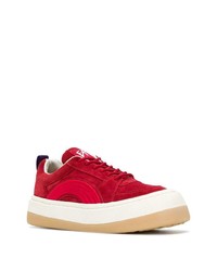 rote Wildleder niedrige Sneakers von Eytys