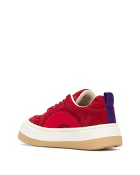 rote Wildleder niedrige Sneakers von Eytys