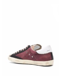 rote Wildleder niedrige Sneakers von Philippe Model Paris