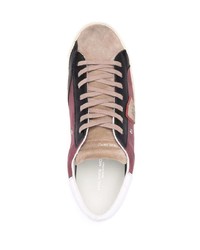 rote Wildleder niedrige Sneakers von Philippe Model Paris