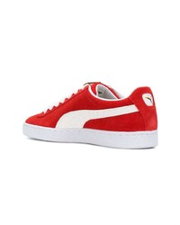 rote Wildleder niedrige Sneakers von Puma