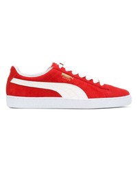 rote Wildleder niedrige Sneakers von Puma